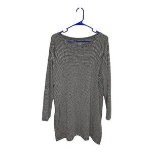 Old Navy Women’s Black White Stripe Tunic Top XL Rayon Polyester Spandex